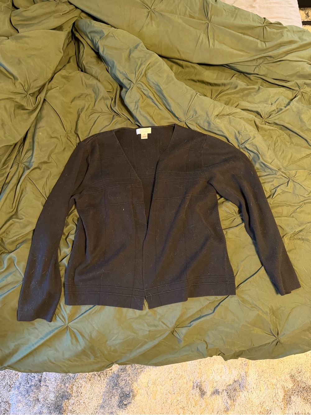 Christopher & Banks Black Open-Front Knit Cardigan